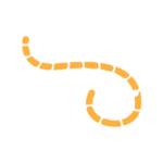 Yellow illustration of a worm