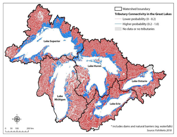 Map of great lakes